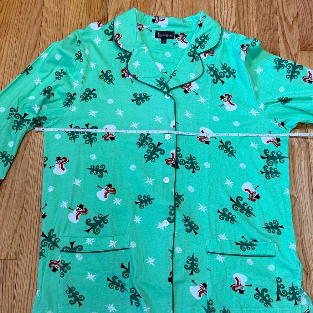 Pajamagram Womens Christmas Pajamas Set Green Holiday Large NWT - Picture 6 of 13